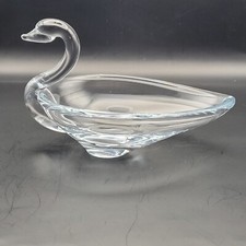 Vintage Swan Trinket Dish Handblown High Quality Art Glass 7