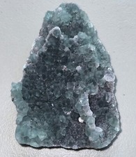Blue Green Fluorite Triangular Cubic Crystals Druzy Matrix Mineral Specimen picture