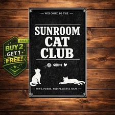 What Happens in the Catio Funny Cat Lover 8x12 Metal Tin Sign Wall Decor picture