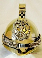 Brass Vintage Polished Fireman Fighter Chief Helmet Reproduction Collectibles picture