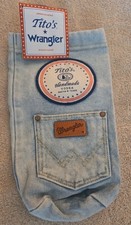 2026 Tito's Vodka Wrangler Jeans Denim bottle holder sleeve Empty NWT  1 Liter  picture