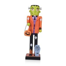 ArlinaL 10 Inch Halloween Nutcracker Figure with Pumpkin Bucket picture