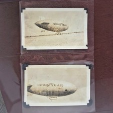 Two Vtg 1928 Goodyear Blimp Airship Puritan NC-7A Original Sepia 4.5