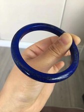 Natural Genuine Blue Lapis Lazuli Gemstone Woman Crystal Fashion Bangle 59mm picture
