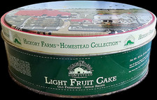 Vintage Hickory Farms Homestead Collection Light Fruit Cake Tin Farm Scene picture