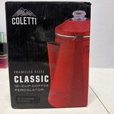 Coletti Enamel Steel 12-Cup Coffee Percolator Camping Indoor Outdoor Red picture