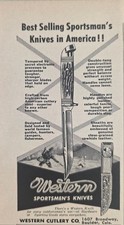 1956 Print Ad Western Cutlery Sportsmen's Knives Fly Fisherman Boulder,CO picture