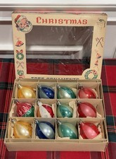 Vtg Polish Glass Christmas Ornaments Set Of 12, 3