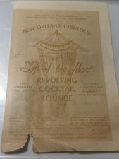 New Orleans' Fabulous Top of the Mart Revolving Cocktail Lounge 1975 Menu picture
