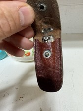 VTG 40s Era TRIM W.E. Bassett Nail Clipper Made in USA Leather Case Mid Century picture