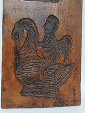 Antique Dutch Speculaas Cookie Mold 19th Century Carved Wood Folk Art Board picture