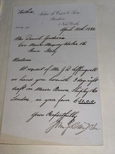 Antique Letter to Mrs Goodwin Hartford CT Family C/O Maquay Hooker Rome Banker picture