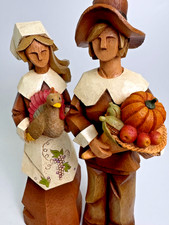 Pacific Rim Cubist Thanksgiving Harvest PILGRIMS Man Woman 12