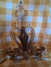 vintage mid century hollywood regency style double candle wall sconce picture