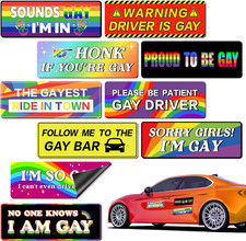 Funny Car Magnets, 10 Pcs Gay Bumper Magnets Reusable Car Stickers Gay Magnets f picture