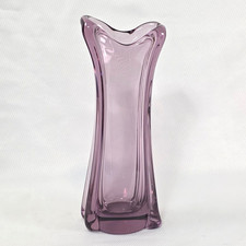 Vintage Val Saint Lambert Belgian Crystal Vase Heavy Sculptural Art Glass picture