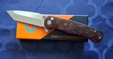 *NEW*🔥 SIXLEAF (SL-110-Red) Folding Knife w/14C28N Blade & Red CF Handle  picture