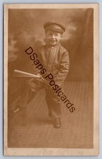 K55/ Interesting RPPC Postcard c1910 Cute Child Soldier Costume Toy Gun 483 picture