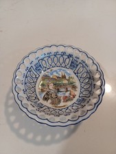 VTG QUIMPER FRANCESOUVENIR BLUE HEART CUTWORK RIM 5