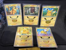Pokémon Celebrations 30th Anniversary Lot of 5 Pikachu NO DOUBLES NM PACK FRESH picture