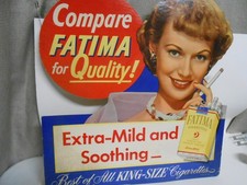 Fatima Cigarette Advertising Sign Store Display Cardboard Easel Grace Kelly ? picture