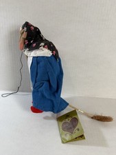 Vintage 1970's Norwegian Kitchen Witch Hanging Good Luck Charm Doll Glasswerks picture