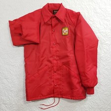 Vintage Funks G Hybrids Jacket Small Red Corn Seed Swingster Lined Snap Up picture