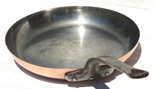 Vintage 12.8inch Copper Frying Pan Marked Made in France Tin Lining 5.5lbs 1.5mm picture