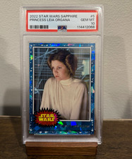 Topps 2022 Star Wars Sapphire #5 Princess Leia Organa PSA 10 picture
