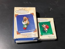 2003 Hallmark Miniature Keepsake Ornament Kittens Lot of 2 picture