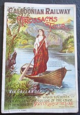 Caledonian Railway Railroad 1910 Trossachs Tour Booklet w Graphic Cover picture