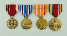 4 WW2 Medals Good Conduct, American, Asiatic Pacific Theater, Victory -Campaign picture
