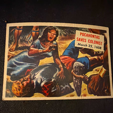 VTG Topps World-wide News Extra #150 Pocahontas Saves Colonist Trading Card picture