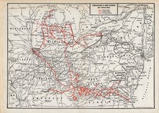1934 CHESAPEAKE & OHIO RAILROAD Map Antique C & O Railway MAP  2128 picture