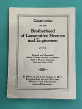 1916 CONSTITUTION BROTHERHOOD OF LOCOMOTIVE FIREMEN & ENGINEMEN Booklet picture
