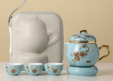  Portable Tea Set,Chinese Teapot Set Handmade Ceramic Tea Set Travel Bag picture
