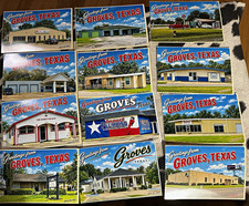 Groves Postcard 4 City Scenes 2026 Lot 25 Main, Twin city, feeder rd 76c each picture