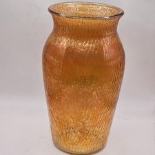 JEANNETTE VTG MARIGOLD CARNIVAL GLASS VASE 7.5