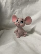 Vintage Kelvin's Japan Pink Porcelain Mouse Figurine 4” x 3” picture