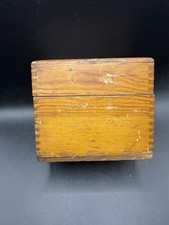 Vintage Wooden Box Box Joint Dovetailed Hinged Lid Keepsake Chest 6x4.5x4.75