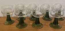 Vintage Luminarc France Green Beehive Stem With Etched Grape Design set of 8 picture