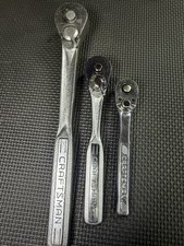 Craftsman Ratchet Set - (2) Vintage Forged USA 3/8” & 1/2” (1) New Style - 1/4” picture