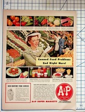 A&P Super Markets WWII Wartime Food Service Magazine Ad 1940s Original picture