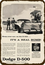 1956 DODGE D-500 RACE CAR @ NASCAR DAYTONA BEACH Vintage Look DECORATIVE METAL S picture