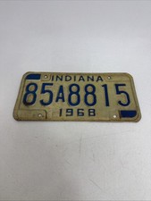 Vintage 1968 INDIANA Automotive Car Vehicle License Plate Tag New Old Stock picture