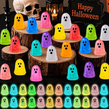 120 Pcs Halloween Luminous Mini Resin Ghost Figures Miniature Figurines picture