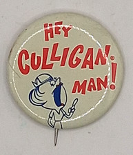 Vintage Hey Culligan Man Advertising Pinback Button Water Softener picture