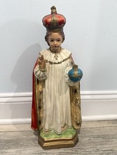 * GLORIOUS VINTAGE INFANT JESUS OF PRAGUE STATUE FROM NUNS CONVENT 16 3/4” picture