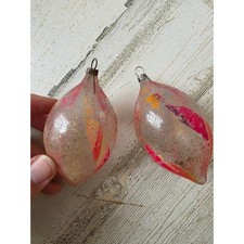 Vintage teardrop ornament glass spiral end of day? picture