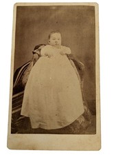 Antique CDV Photo Baby Christening Gown Hidden Mother Victorian 1880s Portrait picture